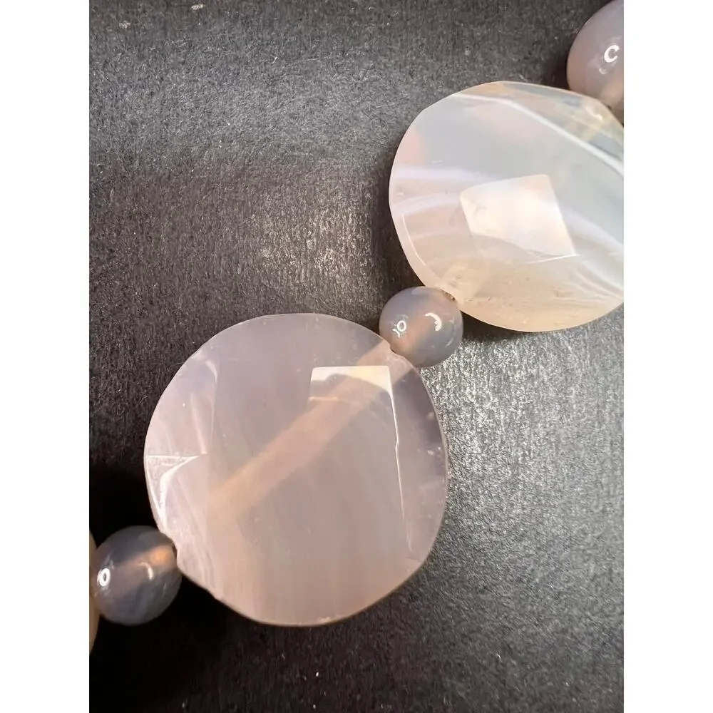 NEW Botswana agate necklace with sterling silver clasp